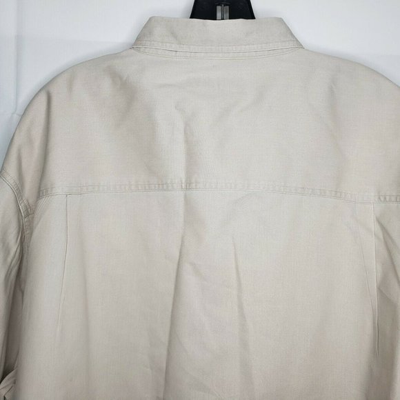 Bugle Boy L Khaki Embroidered Button Up Shirt - Picture 5 of 12